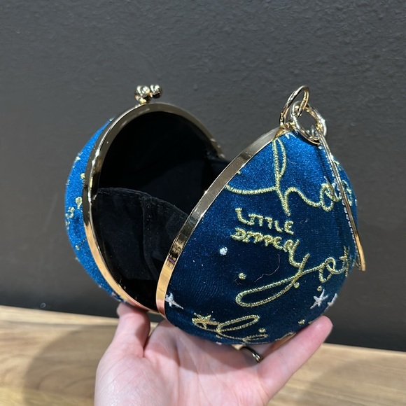 Astronomy star themed blue gold evening bag clutch rhinestone space - Picture 7 of 7